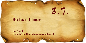 Belba Timur névjegykártya